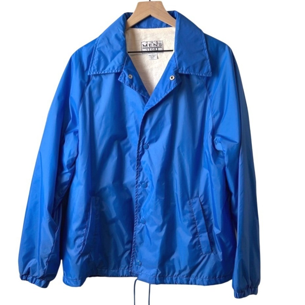Vintage Sears Made in Russia Men's Store Blue Nylon Windbreaker Jacket Size‎ L